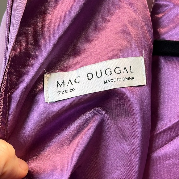 Mac Duggal 68225 Light Purple Chiffon Ruched Illusion Raglan Sleeve Ruffle Gown - Picture 12 of 14